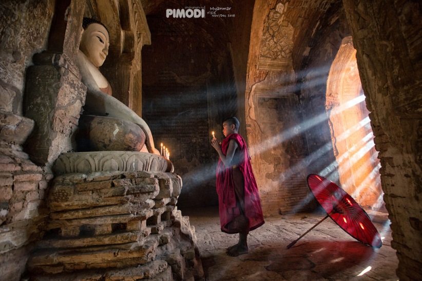 monks with light